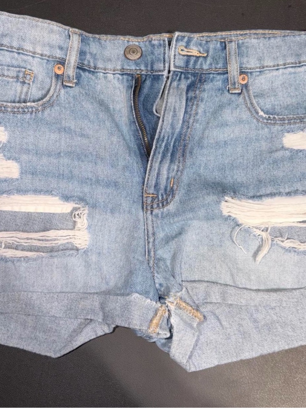 Aeropostale Light Blue Distressed Denim Cutoff Shorts